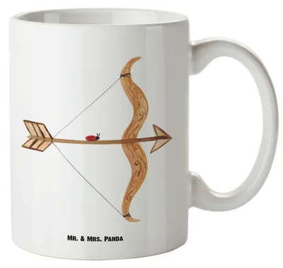 Produktbild von Mr. & Mrs. Panda weisse tasse Sternzeichen Schütze - Weiß - Geschenk, Große, Teetasse, Geburtstag Dezember, Haferl, Schützenfest, Kaffeepott, Riesenkaffeetasse, November