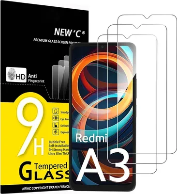Produktbild von 3er Pack Displayschutzfolie Xiaomi Redmi A3 Hartglas 0,33mm Ultra Transparent 9H