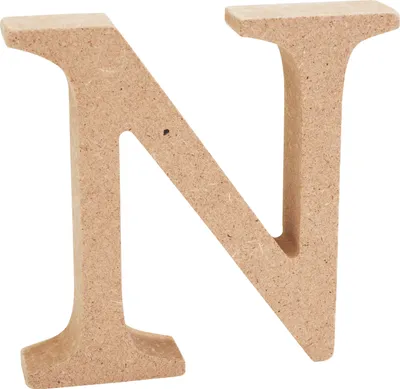 Produktbild von VBS MDF Buchstaben 8 cm hoch 1.5 cm stark ideal für Bastelprojekte Buchstabe "N"
