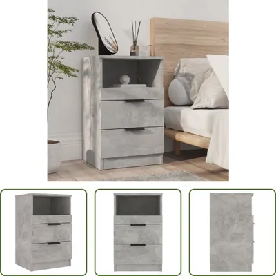 Produktbild von The Living Store Nachttisch Betongrau Holzwerkstoff