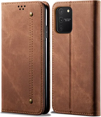 Produktbild von Galaxy S10 Lite Hülle, LaimTop Denim Leder Brieftasche Magnetverschluss Flip Bookstyle Schutzhülle mit Standfunktion für Samsung Galaxy S10 Lite Samsung Galaxy S10 Lite Braun