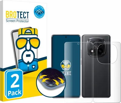 Produktbild von 2x BROTECT Fullscreen Schutzfolie für Xiaomi Redmi Note 14 Pro Plus (Display+Rückseite) Displayschutz Folie Fullcover Klar Transparent