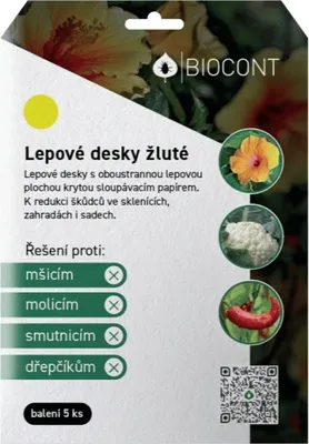 Obrázek produktu pro BIOCONT LABORATORY, spol. s r.o. Lepové desky Biocont žluté - velké 5 ks