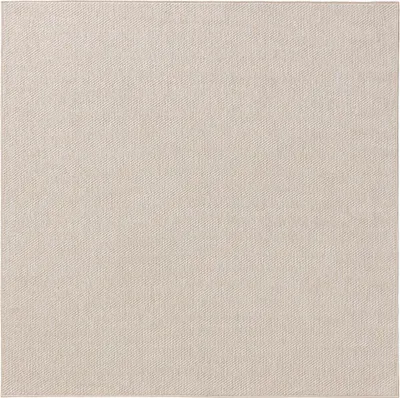 Produktbild von benuta In- & Outdoor Teppich Iowa Creme 195x195 cm Wohnzimmer Quadratisch Einfarbig Modern Kurzflor Skandinavisch