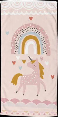 Produktbild von Beach towel Good Morning 75x150 cm - unicorn with a raibow