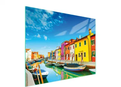 Produktbild von Hygienisches Glas-Schneidebrett 52x40 cm Bootsdesign mit rutschfesten Gummifüßen