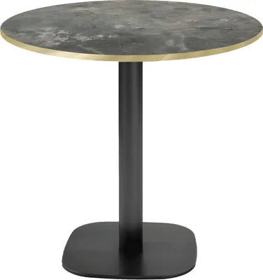 Produktbild von Runder Tisch Ø 70 cm – Rundes Modell, Metallstein mit Messingkanten