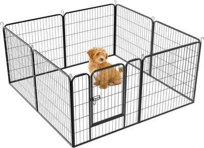 Image de WYCTIN 8 pièces parc pour chiots enclos libre parc pour animaux clôture pour chiots parc d'exercice 80cm