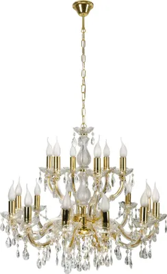 Obrázek produktu pro Candellux Zlatý křišťálový lustr Maria Teresa pro žárovku 18x E14 30-94615