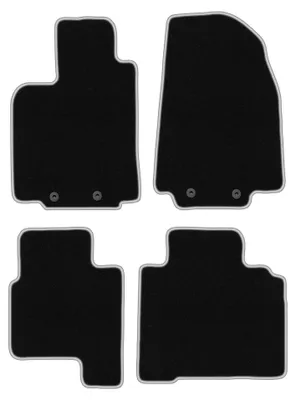 Produktbild von Velours-Fußmatten für Mazda CX-9 I 2006-2015 (SUV) – 4-tlg, Schwarz/Silber, passgenau – Wielganizator CARLUX