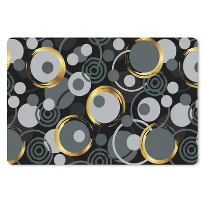 Produktbild von MuchoWow® Schreibtischunterlage Gold - Kreis - Muster 60x40 cm - XXL Mauspad - Großes Mauspad