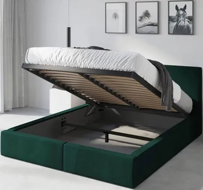 Produktbild von Interbeds Polsterbett 160x200 Bett Doppelbett mit Stauraum mit Lattenrost Bettkasten Boxspringbett hydrophob gepolsterter Bettrahmen