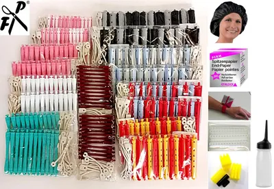 Produktbild von FP Dauerwellwickler Kaltwellwickler Maxi-Set - Sparpack - 216 Stck. m. viel Zubehör! + FP Shopper
