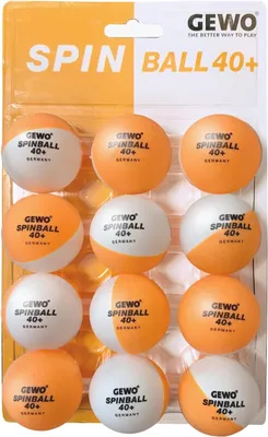 Produktbild von GEWO Tischtennisbälle Spinballs 12er Pack, Tischtennisball 40+ für Training