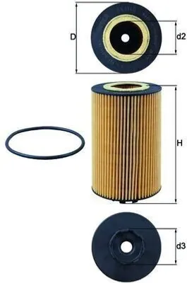 Produktbild von Ölfilter MAHLE OX 1140D Filtereinsatz passend für MERCEDES-BENZ UNIMOG ATEGO 3