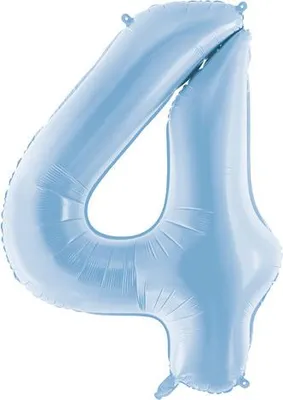 Produktbild von Folienballon Zahl „4“, 86cm, nebelblau