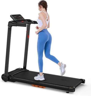 Productafbeelding van Elektrische Loopband - Inklapbaar Wandelpad - Thuiswerken Fitness - App Bediening Stil - 120 kg Belastbaar - Zwart