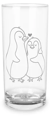 Produktbild von Mr. & Mrs. Panda Glas Pinguine Einschlafen 200 ml - Transparent - Geschenk, Trinkglas, Valentinstag, Freund, Tumbler, Wasserglas, Longdrinkglas, Hochzeitstag, für Frauen