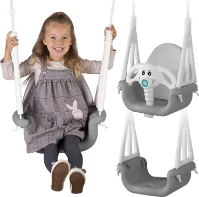 Produktbild von Elefanteneimerschaukel 3in1 Ricokids grau und weiß