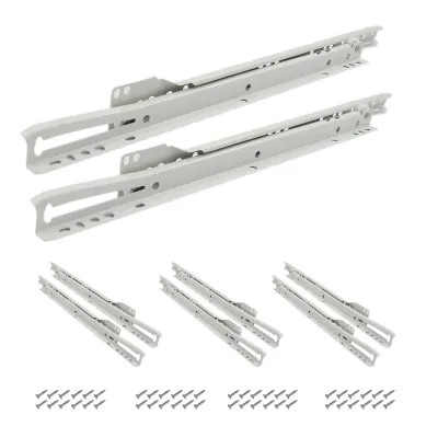 Image de YALION® 4 paires de glissières de tiroir 500 mm – coulisses à roulement à billes en acier, glissières de 20 mm pour montage latéral, charge maximale 20 kg