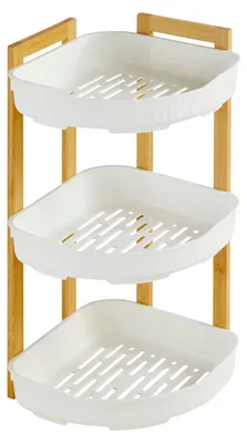 Immagine prodotto di Scaffale angolare "naturéo" a 3 ripiani in bambù bianco 29x22 cm - 5 five simply smart