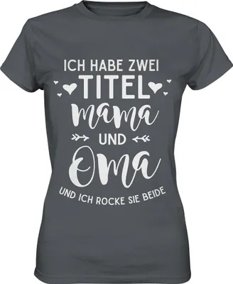 Produktbild von Mama und Oma Damen Premium T-Shirt – Dark Grey / XXL