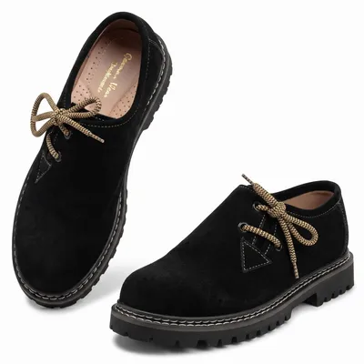 Zdjęcie produktu dla Dziecięce buty haferlowe, buty tradycyjne, zamsz, kolor: czarny, rozmiar: 30