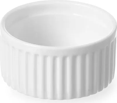 Produktbild von 72x Auflaufförmchen geriffelt, weiß, Porzellan 7 cm