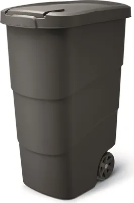 Produktbild von Odpadkový kôš Wheeler 90 l s kolieskami a vekom Veľký odpadkový kôš Univerzálny odpadkový kôš Plastový kôš čierny