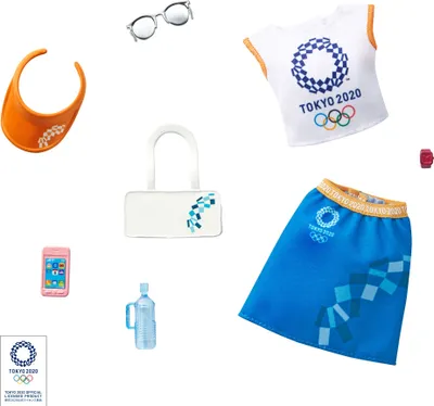Zdjęcie produktu dla Barbie Fashions Komplettes Outfit & Accessoires (na licencji): Igrzyska Olimpijskie Tokio 2020