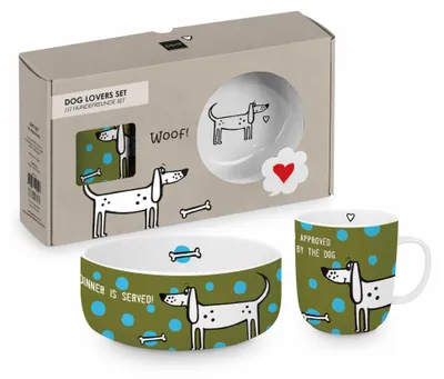 Produktbild von PPD Dog Approved Dog Set, 2-tlg., Futternapf, Tasse, Napf, Becher, New Bone China, 163803318