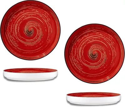 Produktbild von Wilmax Teller 23 cm Rot Porzellan 2er Set WL-669219/A2