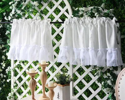 Gardine aus Polyester-Kante, 2er Set, 50 x 150 cm, lichtdurchlässig