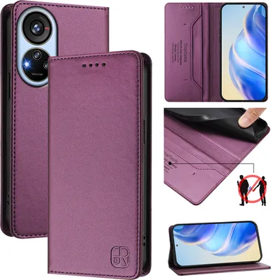 Immagine prodotto di Custodia in pelle per ZTE Blade V40S, flip case con slot per carte, portafoglio e supporto Viola