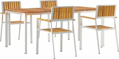 Produktbild von vidaXL Outdoortisch-Set 5 pcs Massives Akazienholz und Edelstahl
