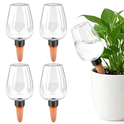 Produktbild von BewäSserungskugeln, 4 Stück Wasserspender Pflanzen, Pflanzen Bewässerung Kunststoff 350ML, Automatische Pflanzenbewässerung Indoor Balkon und Gartenpflanzen