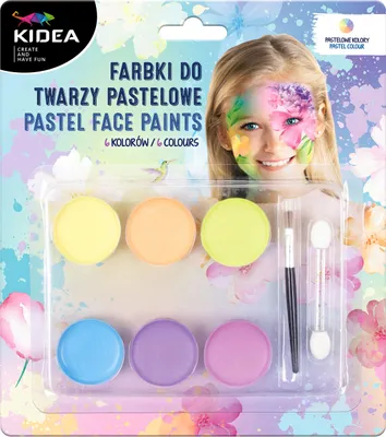Obrázok produktu pre Pastelové farby na tvár, 6 farieb, Kidea