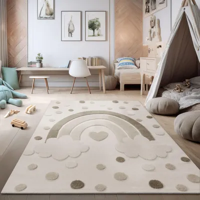 Produktbild von Teppich 3D-Effekt - Kinderzimmerteppich - Hoch-Tief Struktur - 160x220 cm