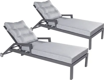 Produktbild von 2x LC Garden »Bondino« Sonnenliege Gartenliege Relax anthrazit
