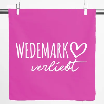 Produktbild von Huuraa Kissenbezug Wedemark verliebt 40x40cm Fuchsia Baumwolle Dekokissenbezug Geschenkidee