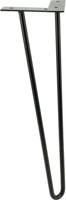 Zdjęcie produktu dla Noga meblowa Hairpin czarny mat 41 cm - 2 pręty, nowoczesny design do stołów i ławek, trwała i wszechstronna