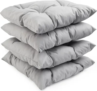 Obrázok produktu pre sada 4 kusov, domáci textil vankúš na stoličku 40x40x5 cm záhradný vankúš, sedací vankúš prešívaný dekoračný vankúš, svetlosivý, hrubý polyesterový prešívaný pre stoličky a záhradný nábytok, vnútorný a vonkajší svetlosivý