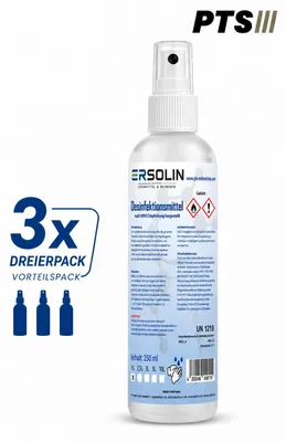 Produktbild von Ersolin Hände-Desinfektionsmittel | nach WHO Empfehlung 3x 250ml