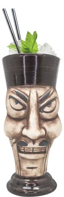 Tiki-Glas 370 ml, exotisches Design, für Cocktails & Partys