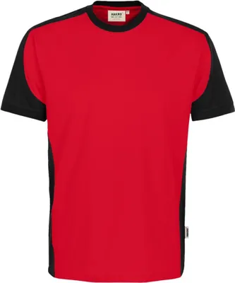 Produktbild von HAKRO T-Shirt Contrast #590 Gr. XL rot/schwarz