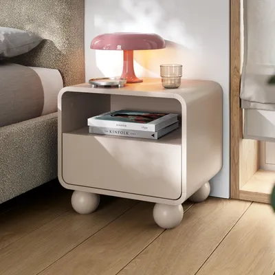 Produktbild von Nachttisch Nachtkonsole ORION 55 cm Kaschmir Push-To-Open