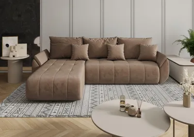 Obrázek produktu pro Rozkládací sedací souprava SERENITA 1 - hnědá, levý roh