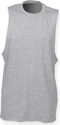 Image de Skinnifit Top sans manches pour hommes avec larges emmanchures RW4739 (Large) (Gris clair)