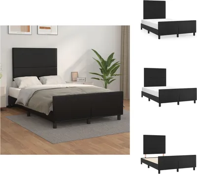 Produktbild von vidaXL Bettgestell mit Kopfteil Schwarz 120x200 cm Kunstleder -  Betten & Bettgestelle