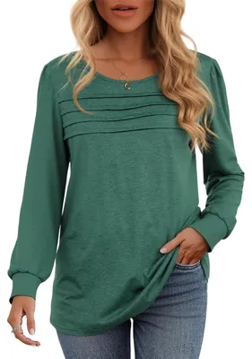 Produktbild von Damen Tunika Bluse Langarm Oversize Casual Elegant Grün M